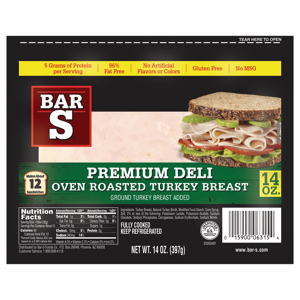 Bar S Turkey Breast, Premium Deli, Oven Roasted, 14 oz (397 g)