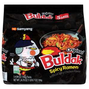 Samyang Spicy Original Ramen, 5 - 4.90 oz (140 g) packs [24.70 oz (1 lb 8.7 oz) 700 g]