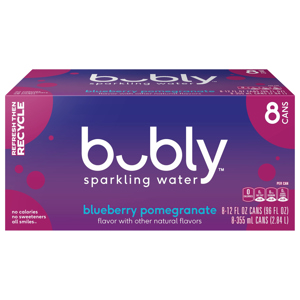 Bubly Blueberry Pomegranate Sparkling Water, 8 - 12 fl oz (355 ml) cans [96 fl oz (2.84 l)]