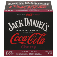Jack Daniel's Cherry Tennessee Whiskey, 4 - 355 Ml Cans | Daniels