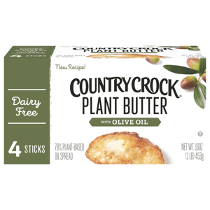 Country Crock Dairy Free Plant Butter with Olive Oil, 4 sticks [16 oz (1 lb) 453 g]