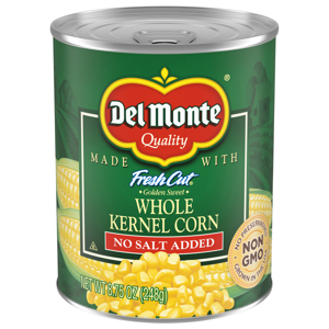Del Monte No Salt Added Golden Sweet Whole Kernel Corn, 8.75 oz (248 g)