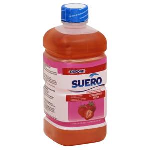 Suero Strawberry Electrolyte Solution with Zinc, 1 liter (33.8 fl oz)
