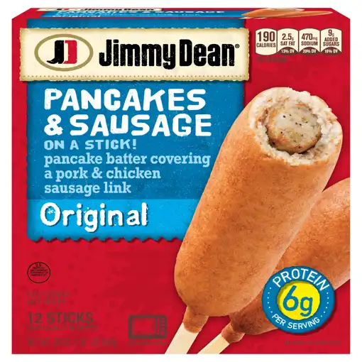 Jimmy Dean Original Pancakes Sausage on a Stick!, 12 sticks [30 oz  lb) 850 g]