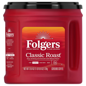 Folgers Ground Coffee, Classic Roast, 25.9 oz (1 lb 9.9 oz) 734 g