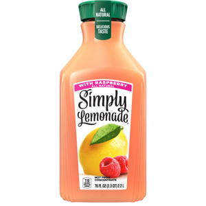 Simply Lemonade, with Raspberry, 76 fl oz (2.3 qt) 2.2 l