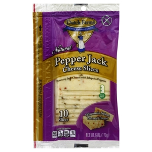Dutch Farms Cheese Slices, Natural Pepper Jack, 10 slices [6 oz (170 g)]