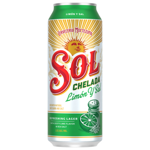 Sol Chelada Limon Y Sal Beer, 24 fl oz (1 pt 8 fl oz) 710 ml