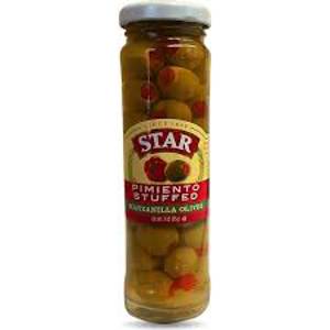 Star Manzanilla Green Olives, Stuffed, 3 oz