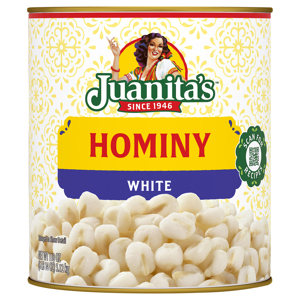 Juanita's White Hominy, 110 oz (6 lb 14 oz) 3.12 kg