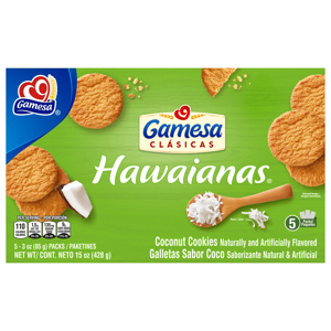 Gamesa Coconut Cookies, Hawaianas, 5 - 3 oz (85 g) packs [15 oz (428 g)]