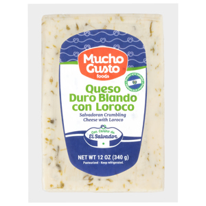 Mucho Gusto Foods Salvadoran Crumbling Cheese with Loroco, 12 oz (340 g)