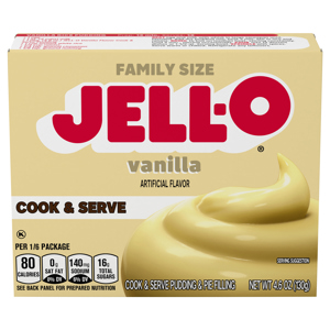 Jell-O Cook & Serve Vanilla Pudding & Pie Filling Family Size, 4.6 oz (130 g)