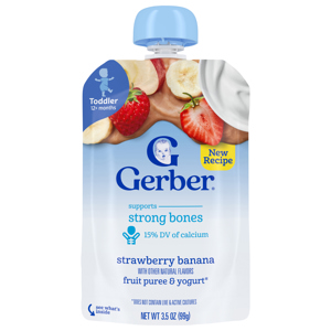 Gerber Toddler (12+ Months) Strawberry Banana Fruit Puree & Yogurt, 3.5 oz (99 g)