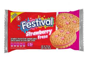 Festival Strawberry Sandwich Cookies, 12 packs [14.22 oz (403 g)]