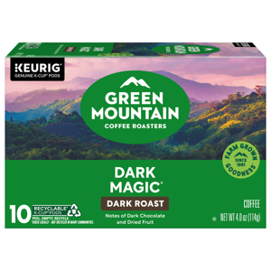 Green Mountain Coffee Roasters K-Cup Pods Dark Roast Dark Magic Coffee, 10 pods [4.0 oz (114 g)]