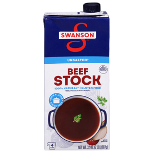 Swanson Unsalted Beef Stock, 32 oz (2 lb) 907 g