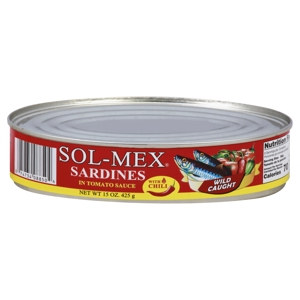 Sol Mex Sardines, in Tomota Sauce, with Chili, 15 oz (425 g)