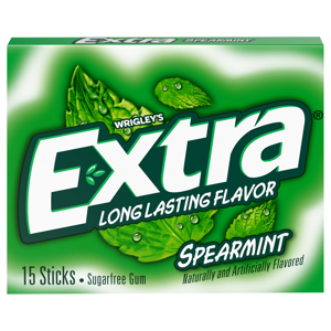 Extra Sugarfree Spearmint Gum, 15 sticks