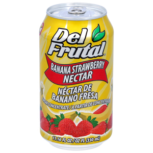 Del Frutal Nectar, from Concentrate, Banana Strawberry, 11.16 fl oz (330 ml)