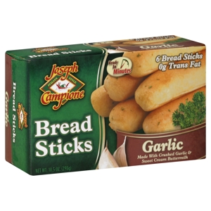 Joseph Campione Bread Sticks, Garlic, 6 bread sticks [10.5 oz (298 g)]