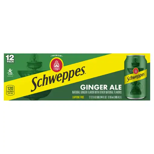 Schweppes Ginger Ale, Caffeine Free, 12 Pack, 12 - 12 Fl Oz (355