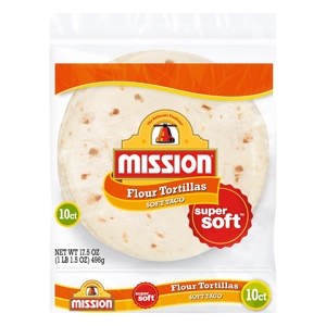 Mission Flour Tortillas, Soft Taco, 10 tortillas [17.5 oz (1 lb 1.5 oz) 496 g]