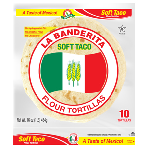 La Banderita Soft Taco Flour Tortillas, 10 tortillas [16 oz (1 lb) 454 g]