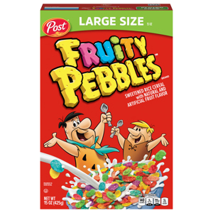 Fruity Pebbles Cereal, Large Size, 15 oz (425 g)
