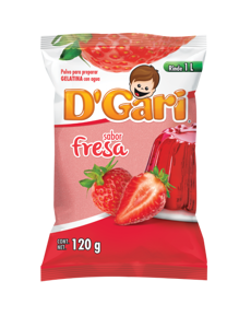 D'Gari Gelatin Dessert, Water, Strawberry, 4.2 oz