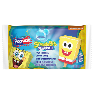 Popsicle Confection Bar, Fruit Punch & Cotton Candy with Chocolatey Eyes, SpongeBob SquarePants, 4 fl oz (118 ml)
