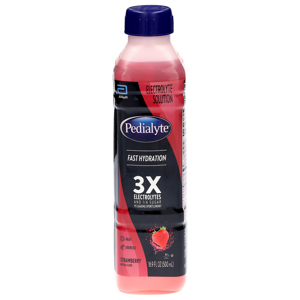 Pedialyte Fast Hydration Strawberry Electrolyte Solution, 16.9 fl oz (500 ml)