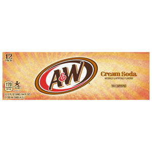 A&W Soda, Cream, 12 Pack, 12 - 12 fl oz (355 ml) cans [144 fl oz (4.3 l)]