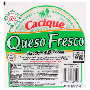 Cacique Cheese, Queso Fresco, Part Skim Milk, 10 oz (283 g)