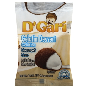 D Gari Gelatin Dessert, Coconut, 4.2 oz (120 g)