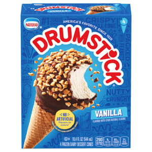 Drumstick Original Vanilla Sundae Cones, 4 cones [18.4 fl oz (544 ml)]