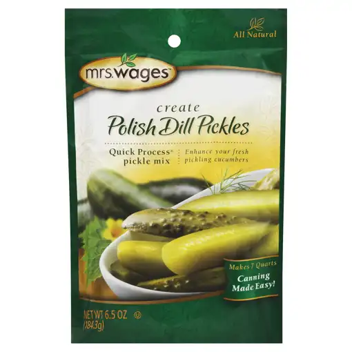 Mrs Wages Pickle Mix, Quick Process, Polish Dill Pickles, 6.5 Oz