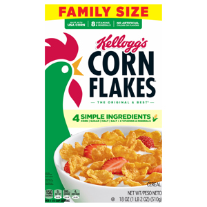 Corn Flakes Cereal Family Size, 18 oz (1 lb 2 oz) 510 g