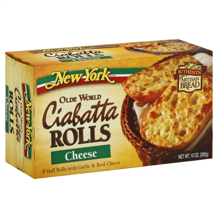 New York Ciabatta Rolls, Olde World, Cheese, 6 Rolls [10 Oz (283 G