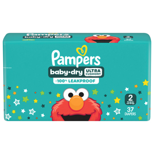 Pampers Diapers, Sesame Street, Size 2 (12-18 lb), Jumbo Pack, 37 diapers