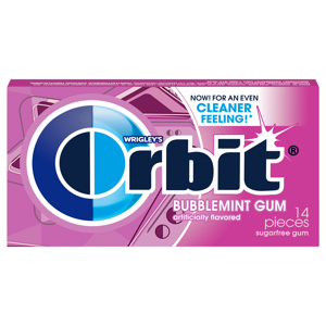Orbit Gum, Sugarfree, Bubblemint, 14 gums