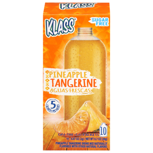 Klass Sugar Free On-The-Go Packets Pineapple Tangerine Drink Mix, 10 - 0.07 oz (2 g) packets [0.7 oz (20 g)]