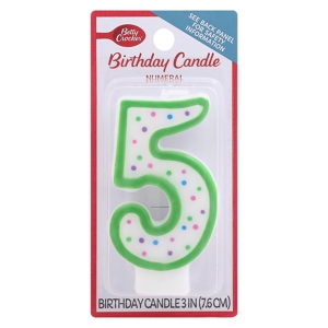 Betty Crocker Birthday Candle, Numeral 5, 3 Inch, 1 candle