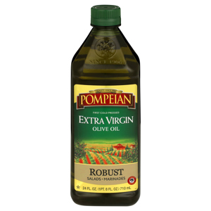 Pompeian Olive Oil, Extra Virgin, Robust, 24 fl oz (1 pt 8 fl oz) 710 ml