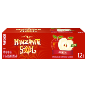 Manzanita Sol Soda, Apple, 12 - 12 fl oz (355 ml) cans [144 fl oz (4.26 l)]