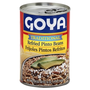 Goya Pinto Beans, Refried, Traditional, 16 oz (1 lb) 454 g