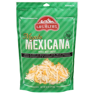 Los Altos Whole Milk Mexicana Shredded Cheese, 16 oz (453 g)