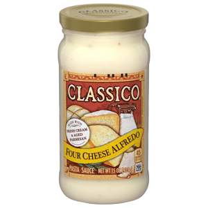 CLASSICO PASTA SAUCE, FOUR CHEESE ALFREDO, 15 OZ (425 G)