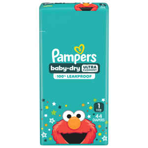 Pampers Diapers, Sesame Street, 1 (8-14 lb), Jumbo Pack, 44 diapers