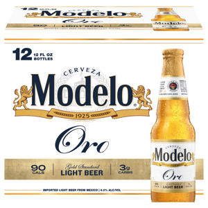 Modelo Oro Light Beer, 12 - 12 fl oz bottles